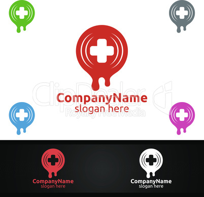 Donor Cross Medical Hospital Logo for Emergency Clinic Drug store or Volunteers Concept