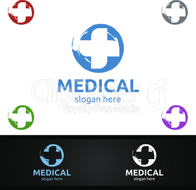 Zen Cross Medical Hospital Logo for Emergency Clinic Drug store or Volunteers Concept