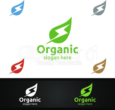 Fast Natural and Organic Logo design template for Herbal, Ecology, Health, Yoga, Food, or Farm Concept