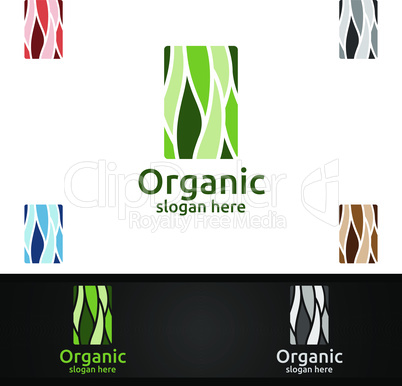 Natural and Organic Logo design template for Herbal, Ecology, Health, Yoga, Food, or Farm Concept