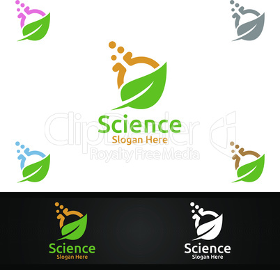 Science and Research Lab Logo for Microbiology, Biotechnology, Chemistry, or Education Design Concept