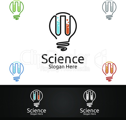 Idea Science and Research Lab Logo for Microbiology, Biotechnology, Chemistry, or Education Design Concept