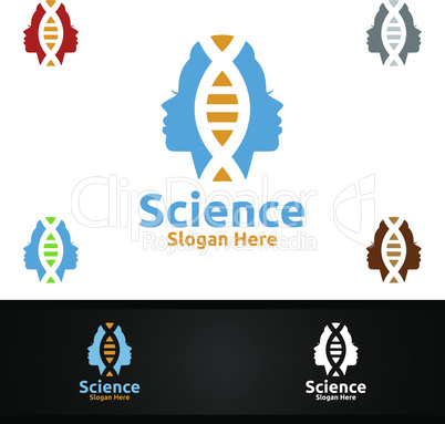 Human Science and Research Lab Logo for Microbiology, Biotechnology, Chemistry, or Education Design Concept