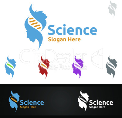 Human Science and Research Lab Logo for Microbiology, Biotechnology, Chemistry, or Education Design Concept