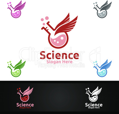 Fly Science and Research Lab Logo for Microbiology, Biotechnology, Chemistry, or Education Design Concept