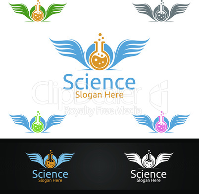 Fly Science and Research Lab Logo for Microbiology, Biotechnology, Chemistry, or Education Design Concept