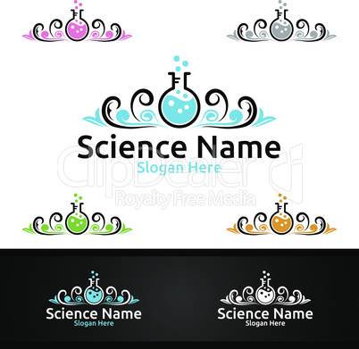 Royal Science and Research Lab Logo for Microbiology, Biotechnology, Chemistry, or Education Design Concept