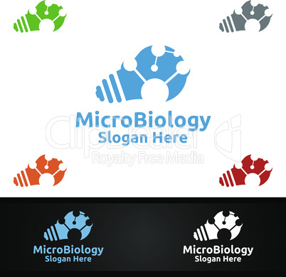 Micro Science and Research Lab Logo for Microbiology, Biotechnology, Chemistry, or Education Design Concept