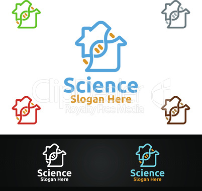 Chemical Science and Research Lab Logo for Microbiology, Biotechnology, Chemistry, or Education Design Concept