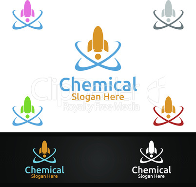 Rocket Chemical Science and Research Lab Logo for Microbiology, Biotechnology, Chemistry, or Education Design Concept
