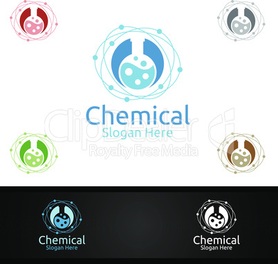 Chemical Science and Research Lab Logo for Microbiology, Biotechnology, Chemistry, or Education Design Concept