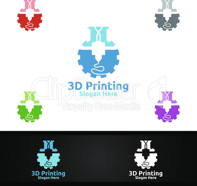 Lab 3D Printing Company Vector Logo Design for Media, Retail, Advertising, Newspaper or Book Concept