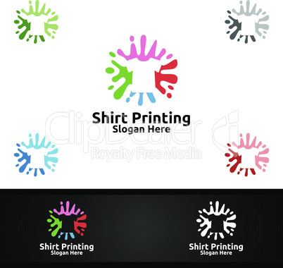 Splash T shirt Printing Company Vector Logo Design for Laundry, T shirt shop, Retail, Advertising, or Clothes Community Conceptommunity Concept