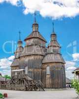 Wooden church in the National Reserve Khortytsia, Zaporozhye, Uk