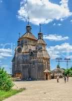 Wooden church in the National Reserve Khortytsia, Zaporozhye, Uk