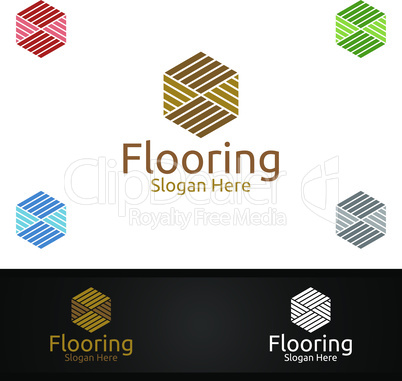 Flooring Logo for Parquet Wooden or Vinyl Hardwood Granite Title Vector Design