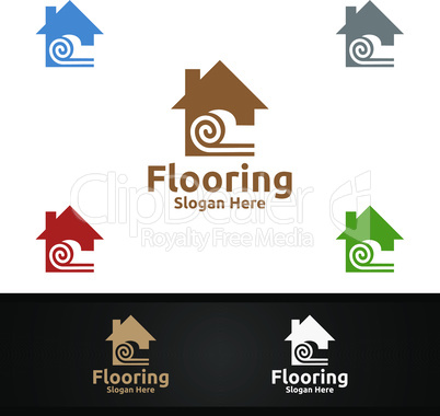 Flooring Logo for Parquet Wooden or vinyl hardwood granite tile vector Design
