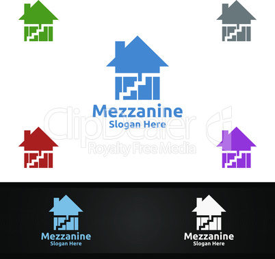 Mezzanine Flooring Logo for Parquet Wooden or vinyl hardwood granite tile vector Design