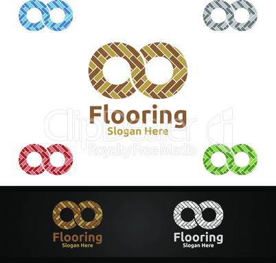 Infinity Flooring Logo for Parquet Wooden or Vinyl Hardwood Granite Title Design