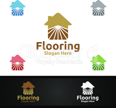 Flooring Logo for Parquet Wooden or Vinyl Hardwood Granite Title Design