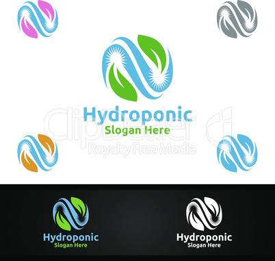 Infinity Hydroponic Gardener Logo with Green Garden Environment or Botanical Agriculture Design
