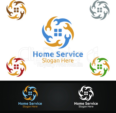 Real Estate and Fix Home Repair Services Logo