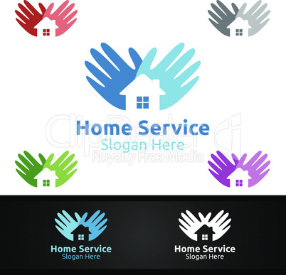 Hand Real Estate and Fix Home Repair Services Logo