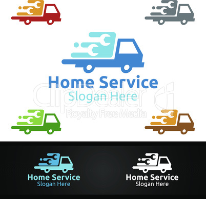 Car Real Estate and Fix Home Repair Services Logo