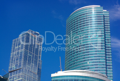 edge of office building on sky background