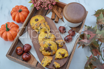 Kürbis Schoko Cookies