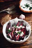 Baked beetroot with yogurt and dill