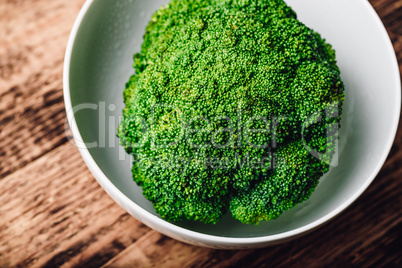 Fresh broccoli in white bowl