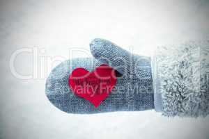 Glove, Snow, Fleece, Red Heart, Glueckliches 2021 Means Happy 2021