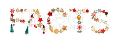 Colorful Christmas Decoration Letter Building Word Facts