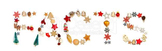 Colorful Christmas Decoration Letter Building Word Facts