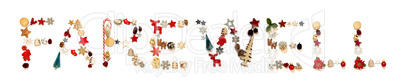 Colorful Christmas Decoration Letter Building Word Farewell
