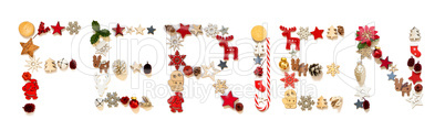 Colorful Christmas Decoration Letter Building Ferien Means Vacation