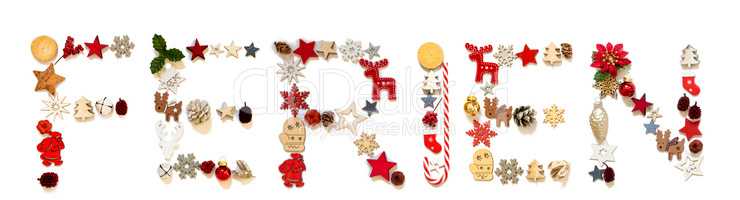 Colorful Christmas Decoration Letter Building Ferien Means Vacation