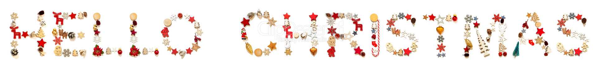 Colorful Christmas Decoration Letter Building Word Hello Christmas