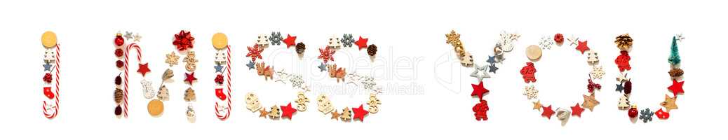 Colorful Christmas Decoration Letter Building Word I Miss You