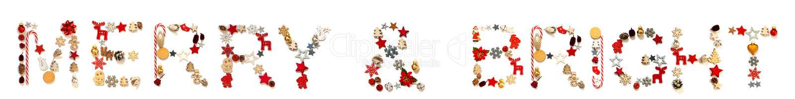 Colorful Christmas Decoration Letter Building Word Merry And Bright