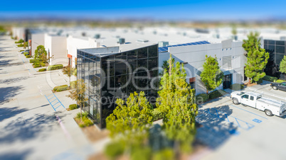 Aerial View of Commercial Buildings With Tilt-Shift Blur