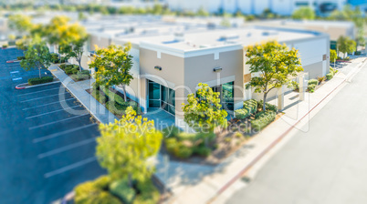 Aerial View of Commercial Buildings With Tilt-Shift Blur