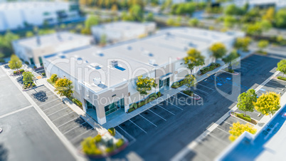 Aerial View of Commercial Buildings With Tilt-Shift Blur