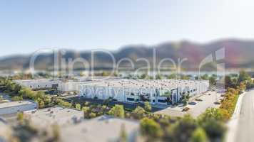 Aerial View of Commercial Buildings With Tilt-Shift Blur
