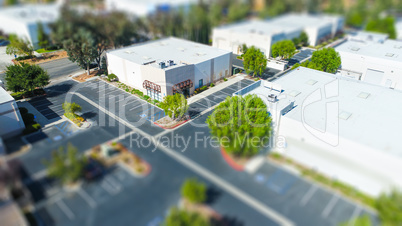 Aerial View of Commercial Buildings With Tilt-Shift Blur