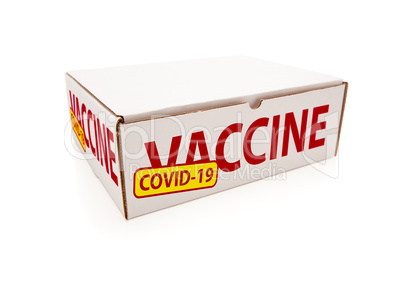 Coronavirus COVID-19 Vaccine Shipping Box Isolated on White