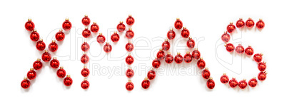 Red Christmas Ball Ornament Building Word Xmas