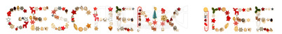Colorful Christmas Decoration Letter Building Geschenk Idee Means Gift Idea
