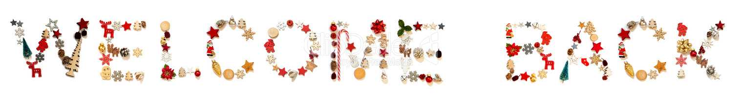 Colorful Christmas Decoration Letter Building Word Welcome Back